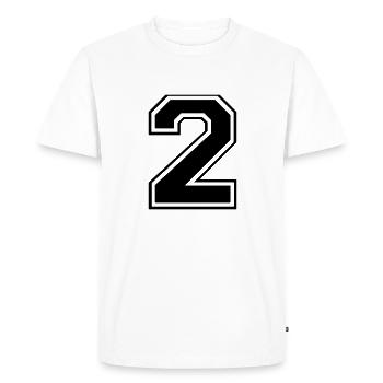 2, Two, Two, number, number - Men's Premium Organic T-Shirt - white - Front - Nico (187cm)