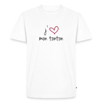 J'aime mon tonton - T-shirt Premium bio Homme - blanc - Devant - Nico (187cm)