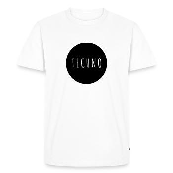 TECHNO - Men's Premium Organic T-Shirt - white - Front - Nico (187cm)