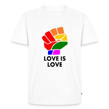 Love is love - Men's Premium Organic T-Shirt - white - Front - Nico (187cm)