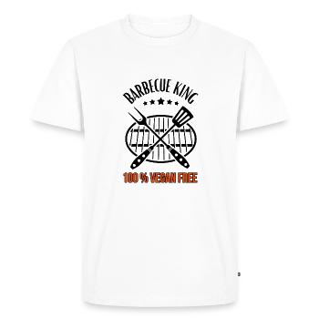 Barbecue King -100% Vegan Free - Grill & BBQ - T-shirt Premium bio Homme - blanc - Devant - Nico (187cm)