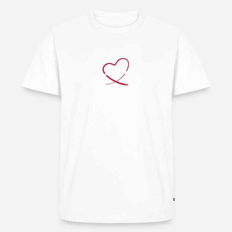 herzflug hängegleiter Geschenk - Männer Premium Bio T-Shirt - Weiß