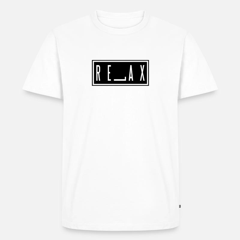 Relax - black - Männer Premium Bio T-Shirt - Weiß