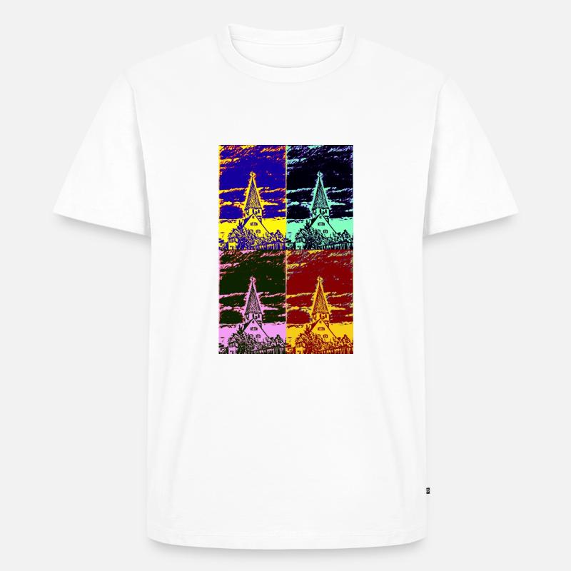Die Kirche im Dorf - Männer Premium Bio T-Shirt - Weiß