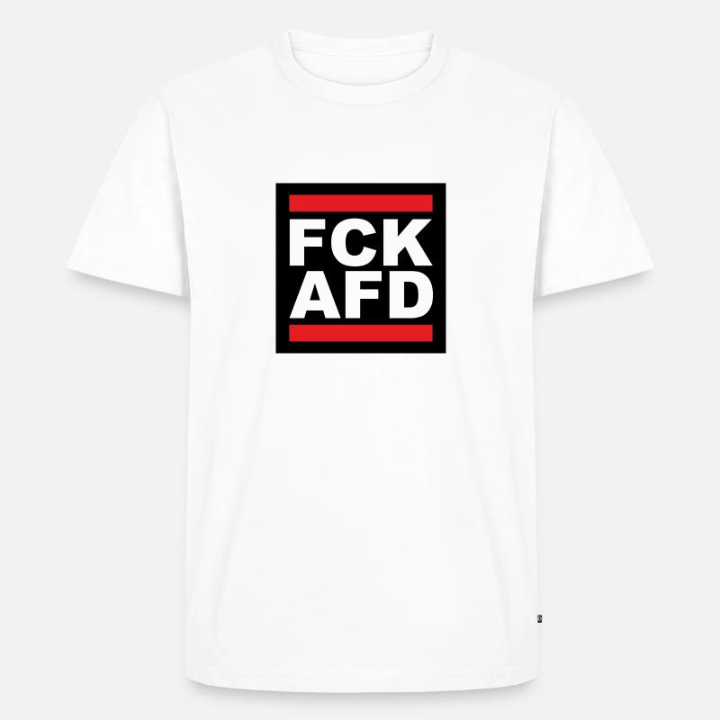 FCK AfD - Männer Premium Bio T-Shirt - Weiß