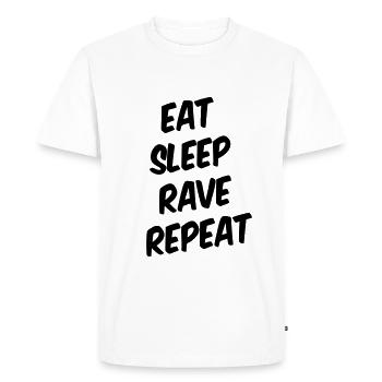 EAT SLEEP RAVE REPEAT - T-shirt Premium bio Homme - blanc - Devant - Nico (187cm)