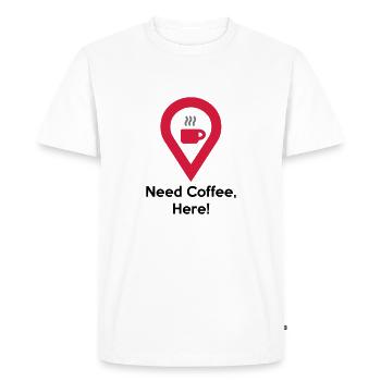 Need a coffee - Men's Premium Organic T-Shirt - white - Front - Nico (187cm)