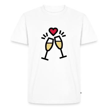 or sparkling wine for Valentine's Day - Men's Premium Organic T-Shirt - white - Front - Nico (187cm)