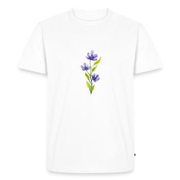 Fleur aquarelle vrille femme alpes herbes - T-shirt Premium bio Homme - blanc - Devant - Nico (187cm)