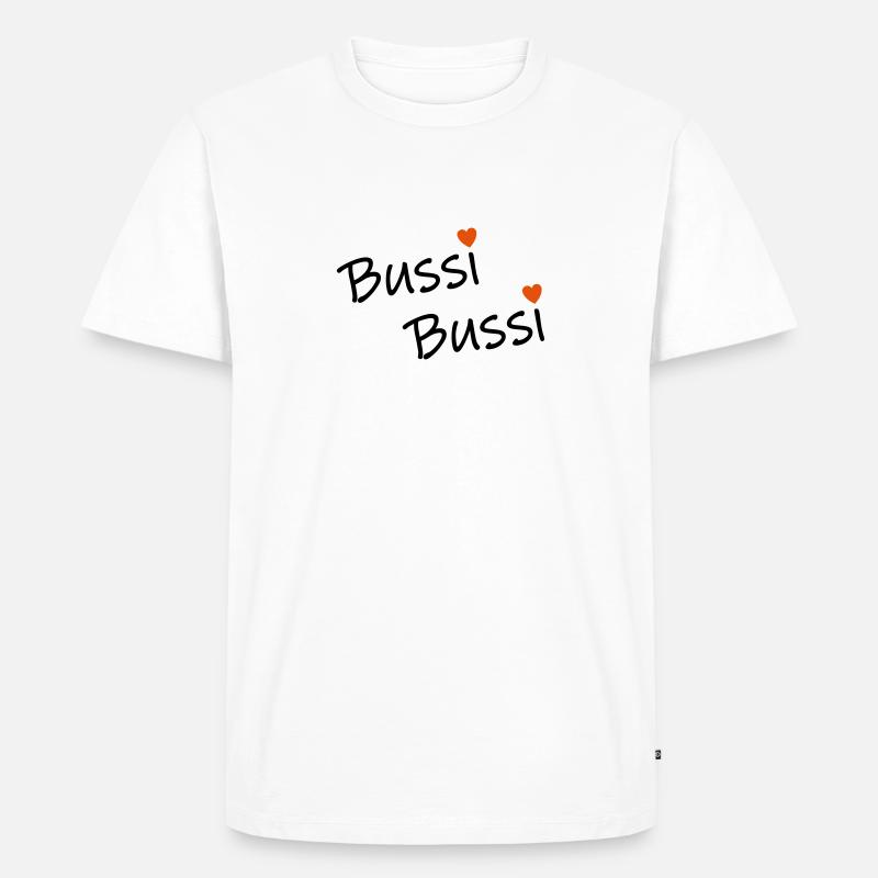 Bussi Bussi - Männer Premium Bio T-Shirt - Weiß