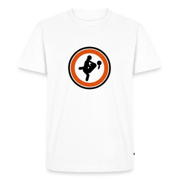 sexe amour couple panneau danger position 604123 - T-shirt Premium bio Homme - blanc - Devant - Nico (187cm)