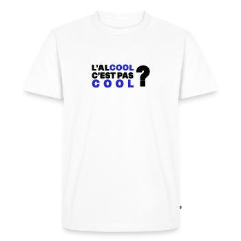 L'alcool c'est pas cool ? - T-shirt Premium bio Homme - blanc - Devant - Nico (187cm)