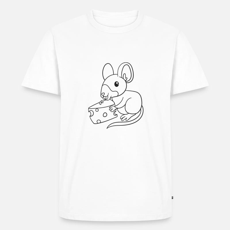 Maus, Mäuse, Käse, Geschenk, Geschenkidee - Männer Premium Bio T-Shirt - Weiß