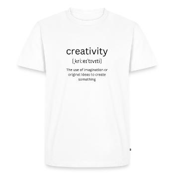 creativity- definition - Men's Premium Organic T-Shirt - white - Front - Nico (187cm)