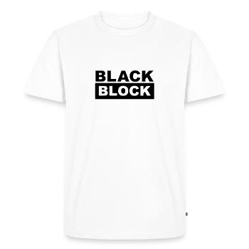 black block - black bloc - T-shirt Premium bio Homme - blanc - Devant - Nico (187cm)
