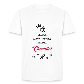 Chevalier - Bébé - Naissance - Garçon - Epée - Fun - Men's Premium Organic T-Shirt - white - Front - Nico (187cm)