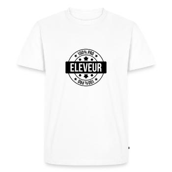 Eleveur / Eleveuse / Animal / éleveur / Chien - T-shirt Premium bio Homme - blanc - Devant - Nico (187cm)