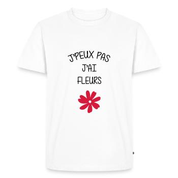 Fleuriste / Fleur / Plante / Jardinage / Nature - T-shirt Premium bio Homme - blanc - Devant - Nico (187cm)