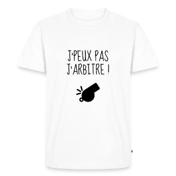Arbitre / Arbitrage / Sport / Sifflet - T-shirt Premium bio Homme - blanc - Devant - Nico (187cm)