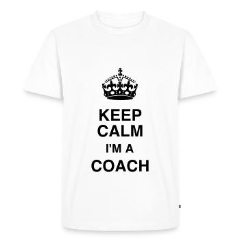 Coach / Coaching / Entraineur / Sport - T-shirt Premium bio Homme - blanc - Devant - Nico (187cm)