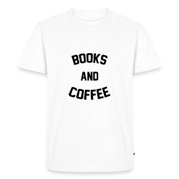 BOOKS AND COFFEE - T-shirt Premium bio Homme - blanc - Devant - Nico (187cm)