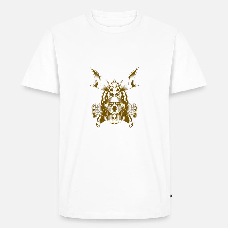 Motiv Samurai - Männer Premium Bio T-Shirt - Weiß
