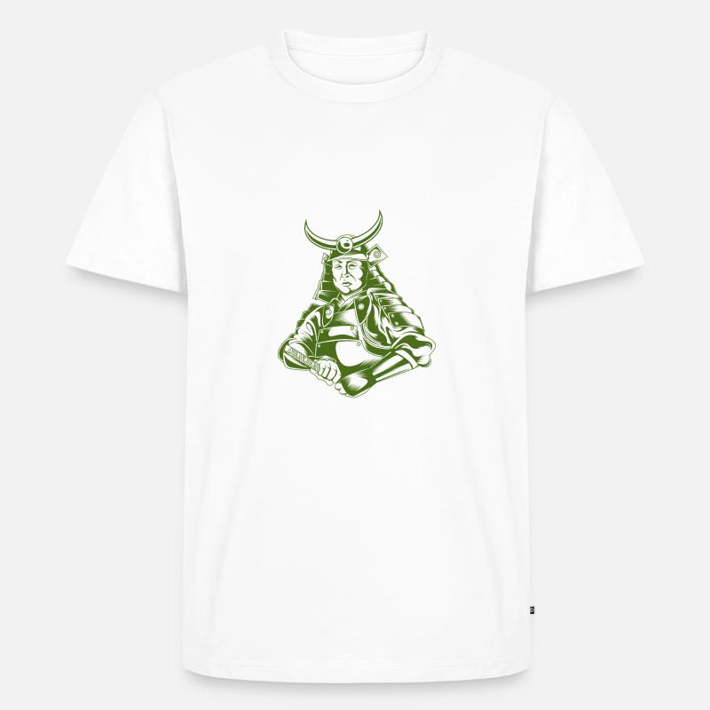 Samurai - Männer Premium Bio T-Shirt - Weiß