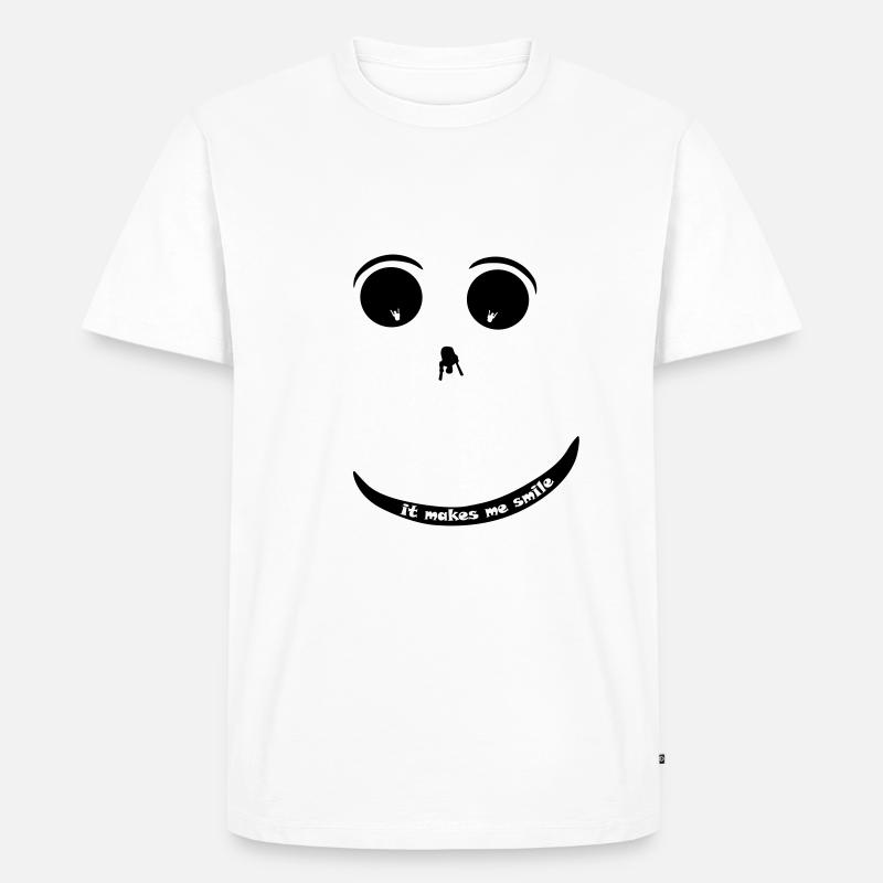 Paragliding Smiley - Männer Premium Bio T-Shirt - Weiß