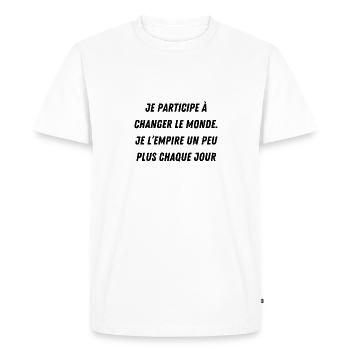 changer le monde - T-shirt Premium bio Homme - blanc - Devant - Nico (187cm)