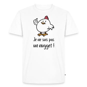 Je ne suis pas un nugget / Idée cadeau végé / Fun - T-shirt Premium bio Homme - blanc - Devant - Nico (187cm)