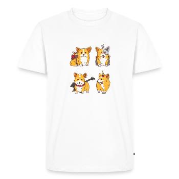 Races de Corgis - Welsh CORGI drôle chien chiot - T-shirt Premium bio Homme - blanc - Devant - Nico (187cm)