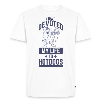Hot-dogs et bière - T-shirt Premium bio Homme - blanc - Devant - Nico (187cm)
