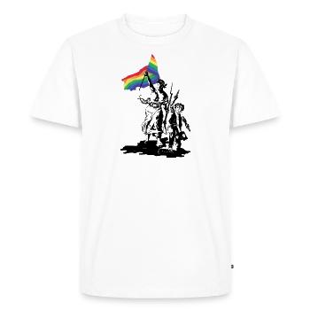 Freedom Guiding LGBT People - Men's Premium Organic T-Shirt - white - Front - Nico (187cm)