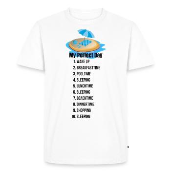 My perfect day with a holiday motif - Men's Premium Organic T-Shirt - white - Front - Nico (187cm)