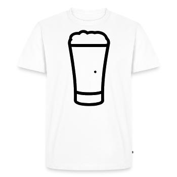Bière - T-shirt Premium bio Homme - blanc - Devant - Nico (187cm)