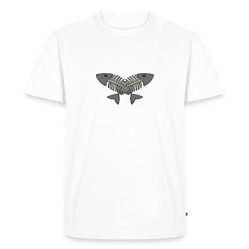 arête de hareng - T-shirt Premium bio Homme - blanc - Devant - Nico (187cm)