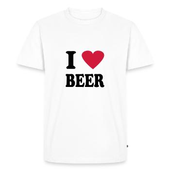 bière - T-shirt Premium bio Homme - blanc - Devant - Nico (187cm)