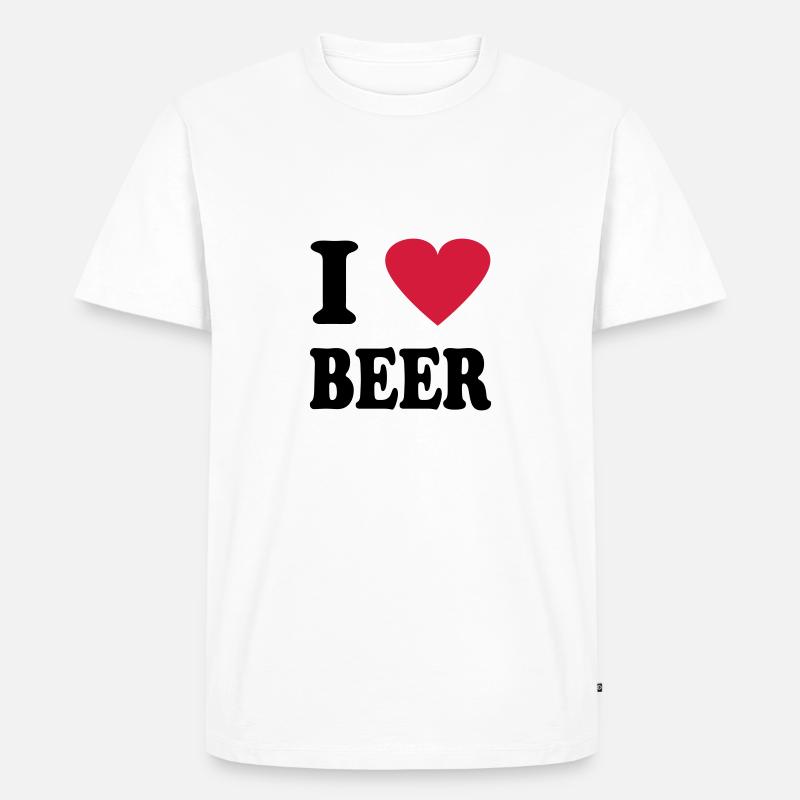 beer - Männer Premium Bio T-Shirt - Weiß