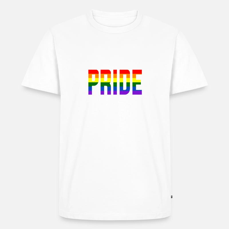 Pride Regenbogen - Männer Premium Bio T-Shirt - Weiß