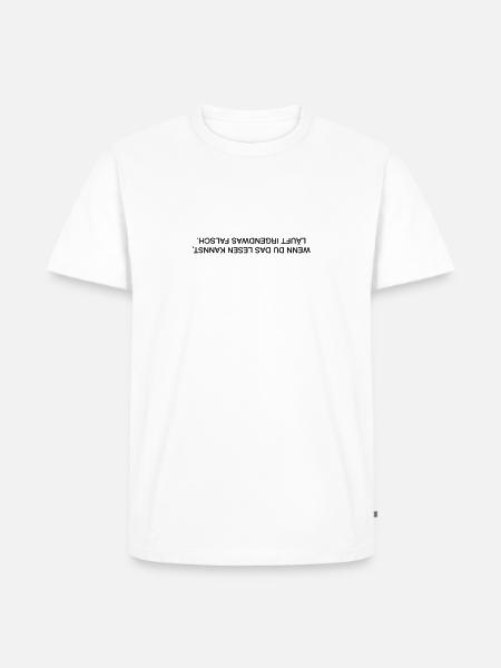 Irgendwas läuft falsch? - Männer Premium Bio T-Shirt - Weiß
