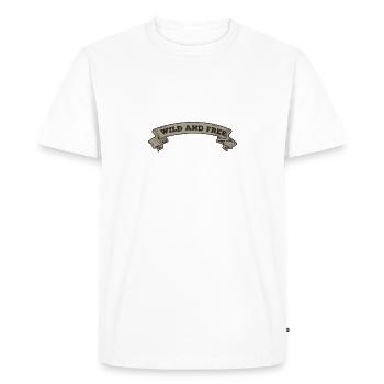 Bannières sauvages et gratuites - T-shirt Premium bio Homme - blanc - Devant - Nico (187cm)