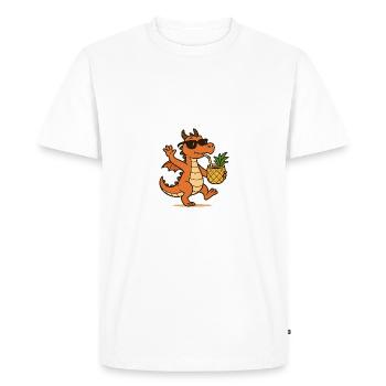 Dancing Dragon - Men's Premium Organic T-Shirt - white - Front - Nico (187cm)
