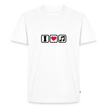 I love music - T-shirt Premium bio Homme - blanc - Devant - Nico (187cm)
