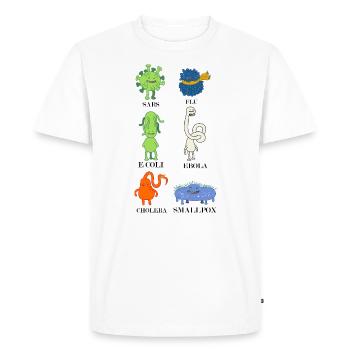 Sweet bacteria and viruses - flu, E.Coli - Men's Premium Organic T-Shirt - white - Front - Nico (187cm)