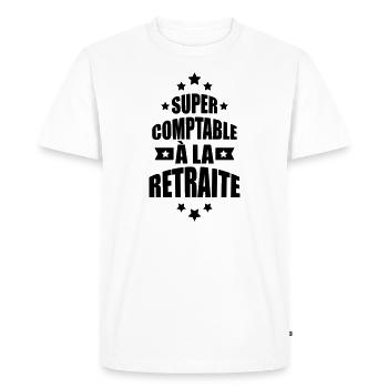 super comptable à la retraite - T-shirt Premium bio Homme - blanc - Devant - Nico (187cm)
