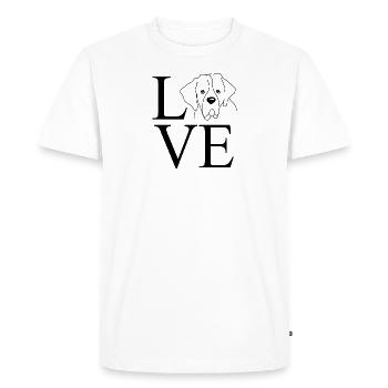 St. Bernard Barry Bernhardshund Shirt Heart Love - Men's Premium Organic T-Shirt - white - Front - Nico (187cm)