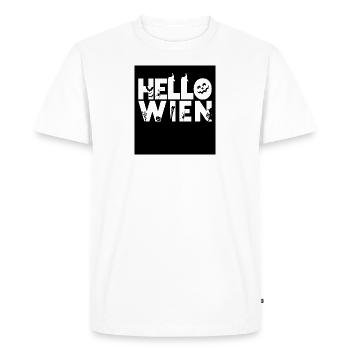 hellowien halloween black hello wien - Men's Premium Organic T-Shirt - white - Front - Nico (187cm)