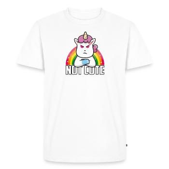 licorne notcute01 - T-shirt Premium bio Homme - blanc - Devant - Nico (187cm)