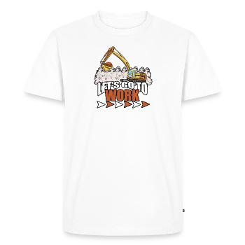 Excavatrice Ouvrier de chantier Fille I Cadeau - T-shirt Premium bio Homme - blanc - Devant - Nico (187cm)
