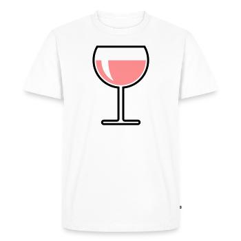 Verre à vin rosé rond (Vin rosé / Vin / 2C) - T-shirt Premium bio Homme - blanc - Devant - Nico (187cm)
